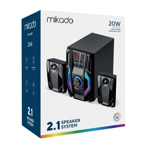 En ucuz MIKADO MD-415BT 2+1 20W Siyah Multimedya FM/BT/SD/USB Speaker Hoparlör